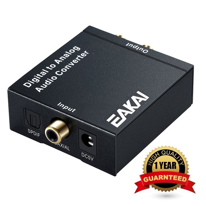 Audio Converter, EAKAI Digital Optical Coax to Analog RCA Audio Converter Adapter with 3.5mm Jack N5