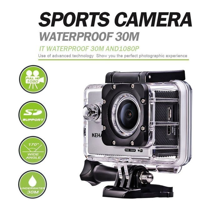 KEHAN C60 FHD Mini Wi-Fi Action Camera H.264 16MP 1080P 60fps Sport DV Video Camcorder 2.0" Screen 170 Degree... N3