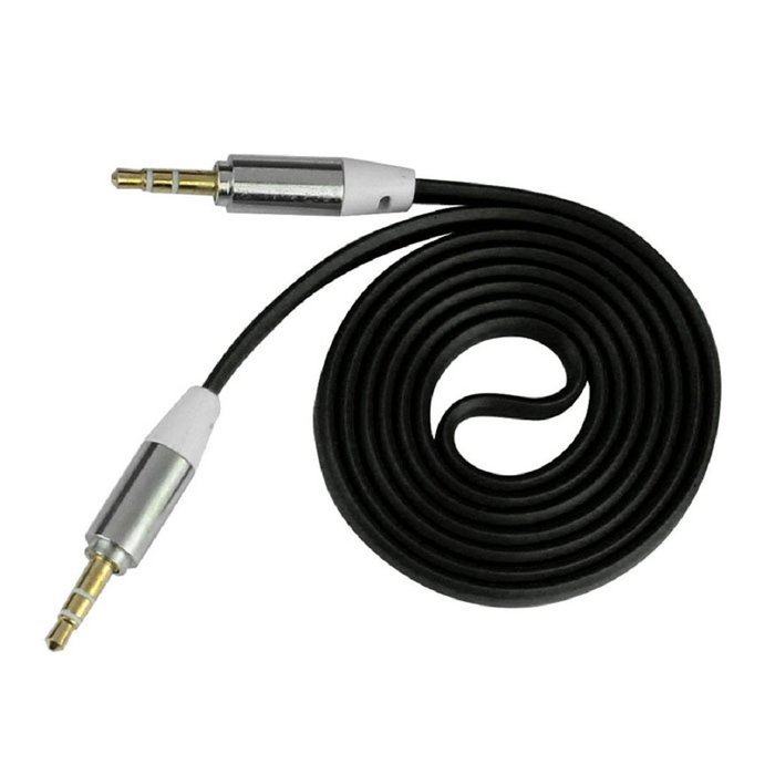 ABC&reg; 3.5mm Stereo Auxiliary Cable Male to Male Flat Audio Music Aux Cord (Black) N2