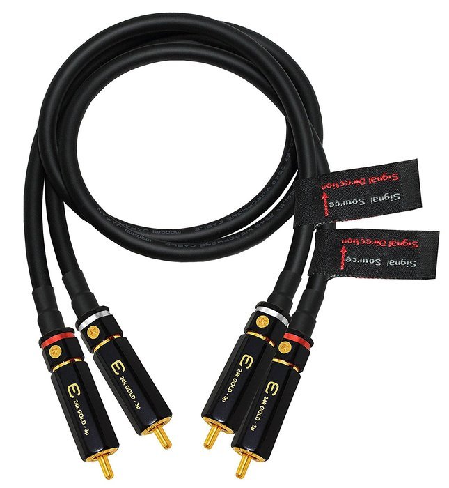 3 Foot RCA Cable Pair - Mogami 2549 Neglex High-Def. Audio Interconnect Cable with Premium Gold plated Locking... N8