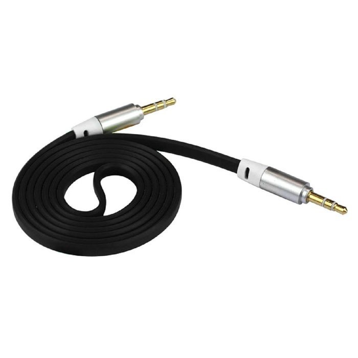 ABC&reg; 3.5mm Stereo Auxiliary Cable Male to Male Flat Audio Music Aux Cord (Black) N3