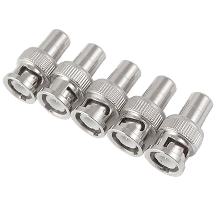 5 Pcs BNC Male Plug to RCA Female RF Coaxial Connector for CCTV Video