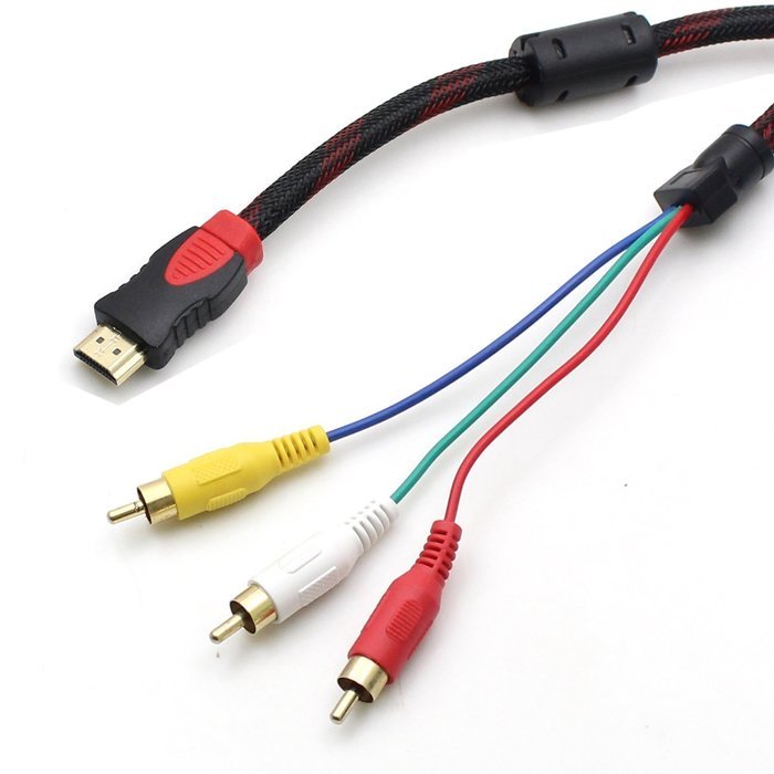 MOTONG 5 FT 1.5m HDMI Male to 3RCA Male Extension Cable Converter Adapter for HDTV DVD N5