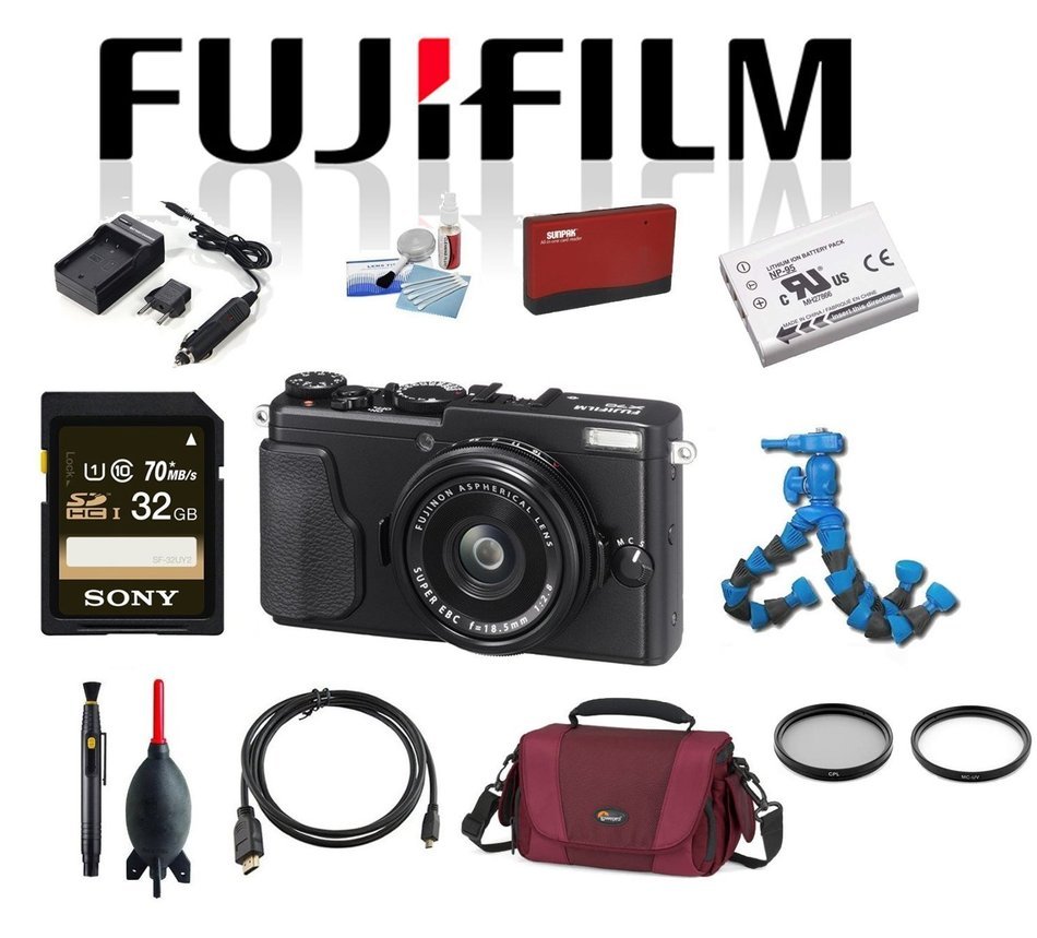 Fujifilm X70 Digital Camera (Black) w/ Sony 32GB + Flash + Flexpod + Case + Filters + Full Accessory Pack N2