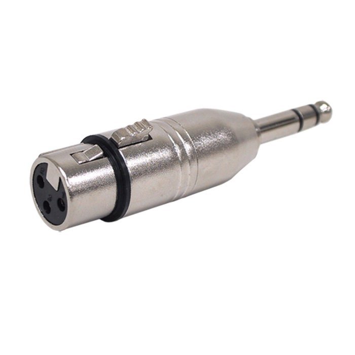 GLS Audio XLR Female to 1/4" Male TRS Adapter Gender Changer - XLR-F to 6.3mm Stereo Coupler Adapters - 4 PACK N3