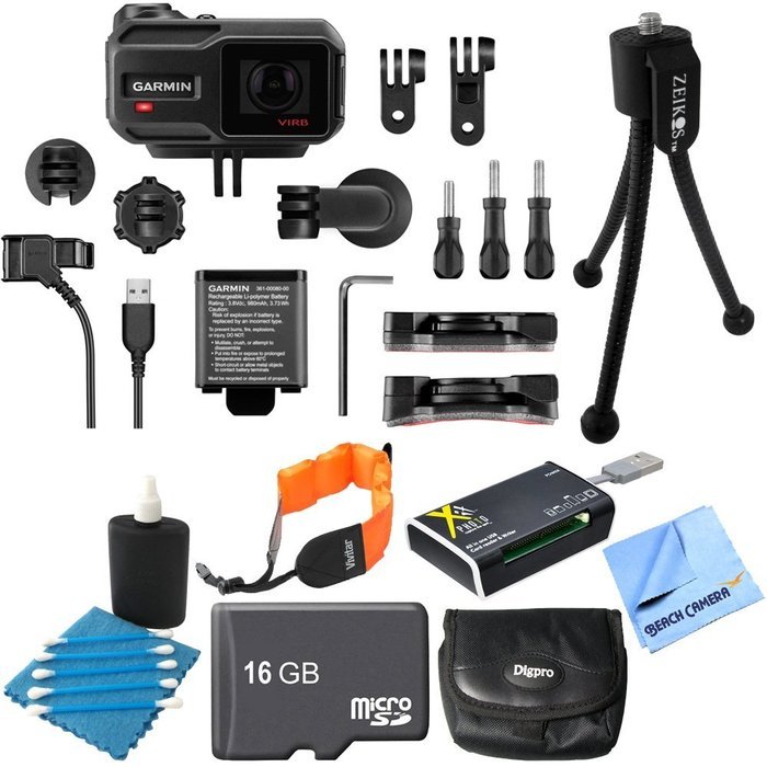 Garmin VIRB XE Waterproof HD Action Camera 16GB Bundle includes VIRB XE Camera, 16GB MicroSD Memory Card, Cleaning...