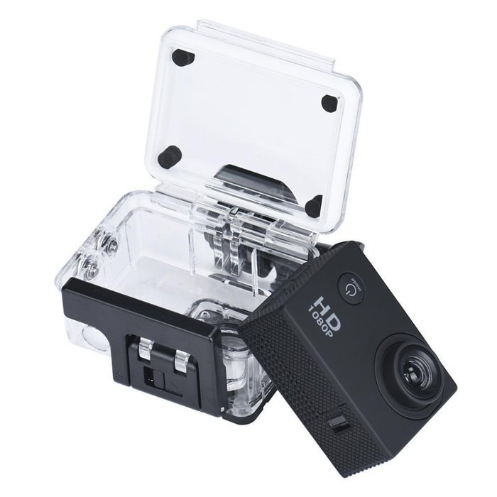 Alolli HD Sports Action Camera Kit -2.0'' LPS-TFT LCD +120&deg; Wide Angle Lens (Black) N2