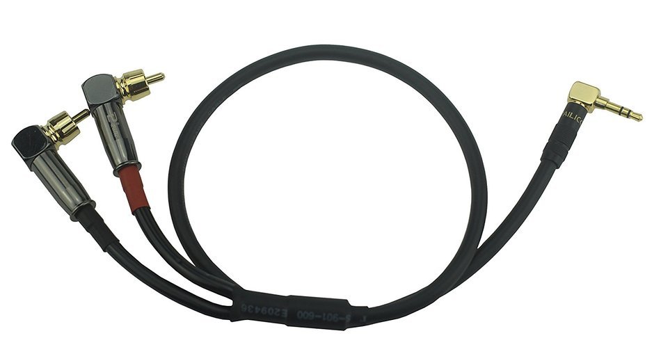 [Wv-l35rcackite-05] Hi End Stereo Audio Cable Riht Angle 1/8" 3.5mm Male to Dual Male Right Angle RCA Adapter... N5