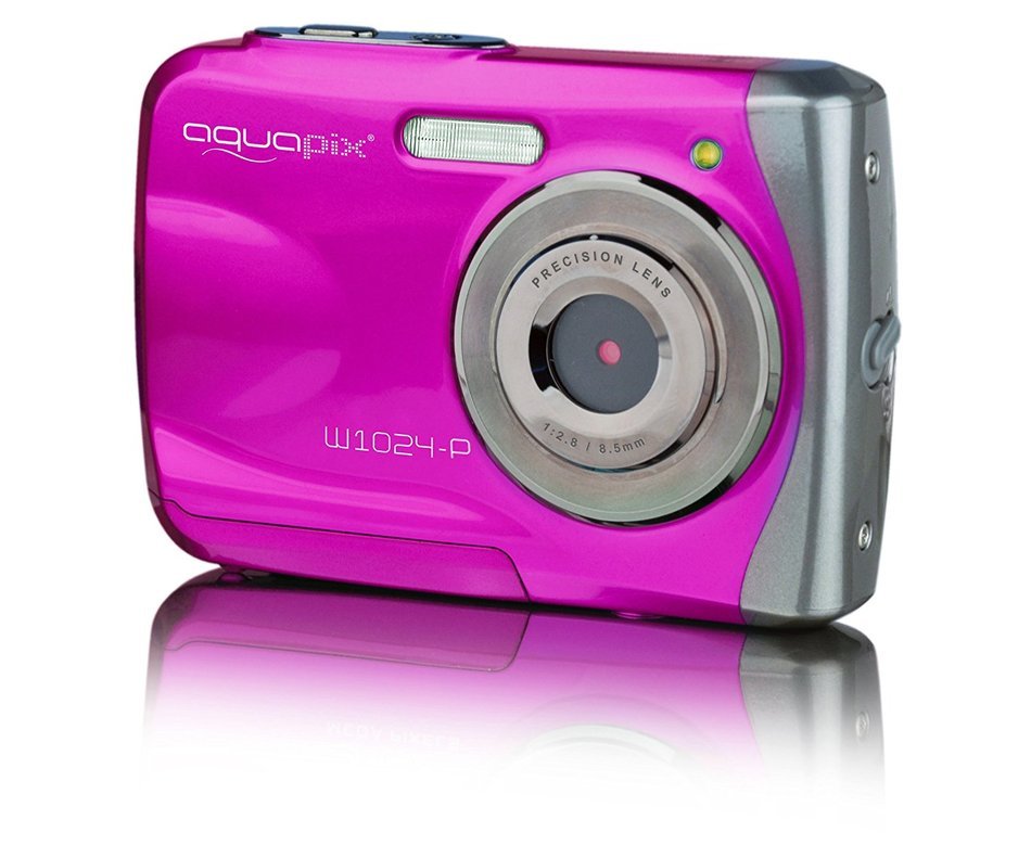 AquaPix W1024-P Waterproof Camera - Pink (10MP) 2.4 inch TFT LCD N2