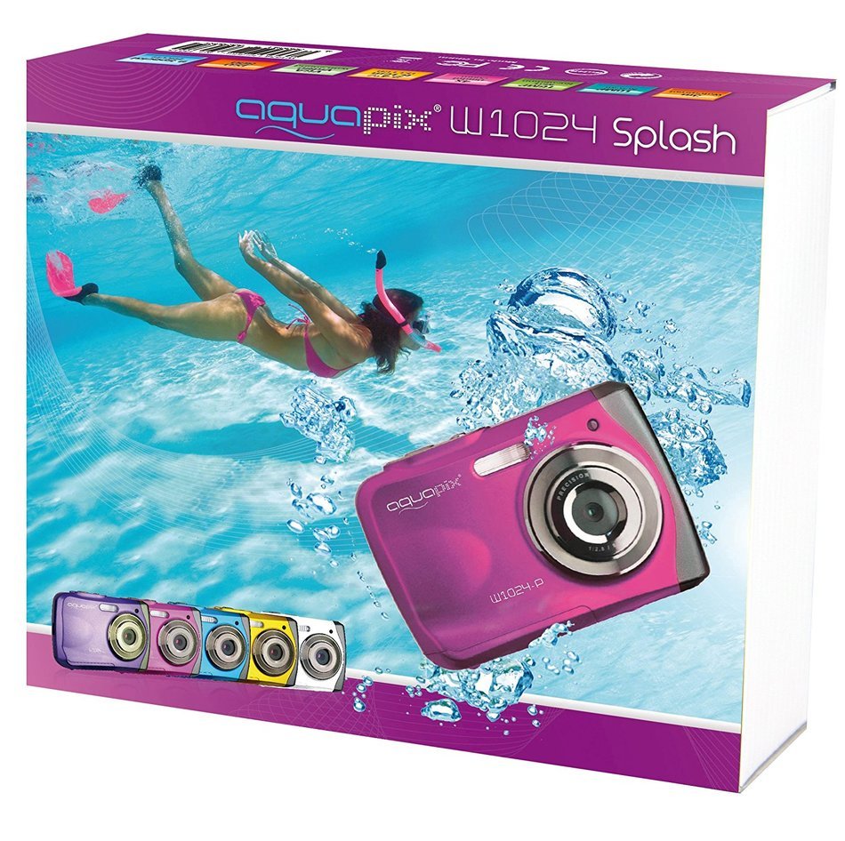 AquaPix W1024-P Waterproof Camera - Pink (10MP) 2.4 inch TFT LCD N3