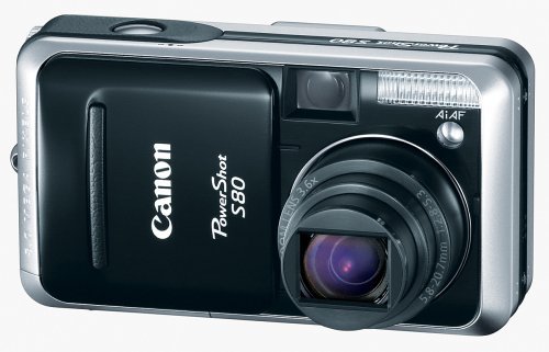 Canon Powershot S80 8MP Digital Camera with 3.6x Wide Angle Optical Zoom N4