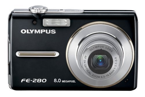 Olympus Stylus FE-280 8MP Digital Camera with Dual Image Stabilized 3x Optical Zoom (Silver) N6