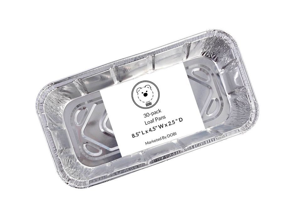 DOBI Loaf Pans - Disposable Aluminum Foil 2Lb Bread Pans, Standard Size - 8.5 X 4.5 X 2.5 Inches, Pack of 30.... N20