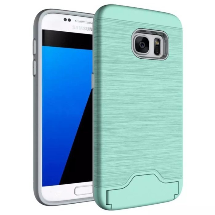 TYoung Soft TPU Brushed Skin Full Around Silicone Armor Case Shockproof Cover with Stand Support and Card Slot... N14