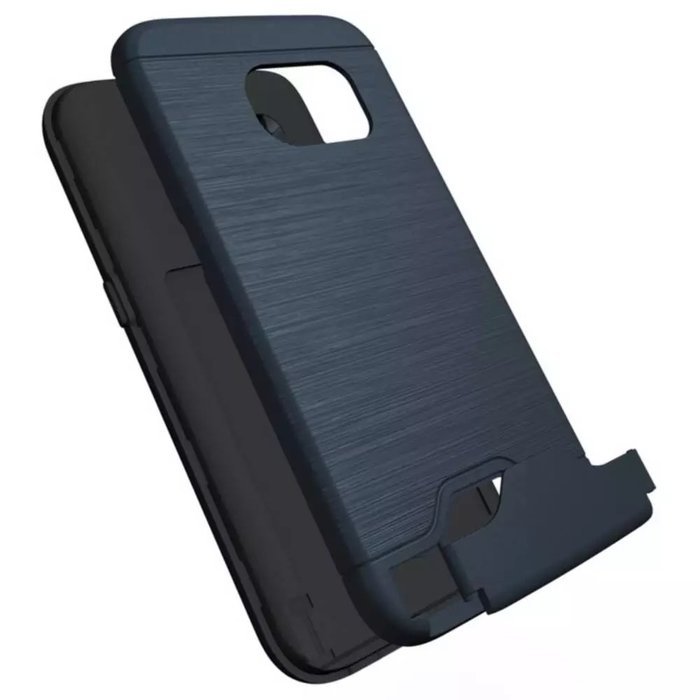 TYoung Soft TPU Brushed Skin Full Around Silicone Armor Case Shockproof Cover with Stand Support and Card Slot... N16