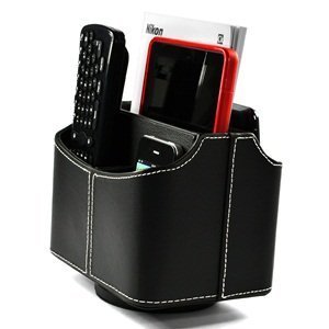 COSMOS PU Leather 360 Degrees Rotatable Remote control/controller TV Guide/mail/CD organizer/caddy/holder,Free... N6