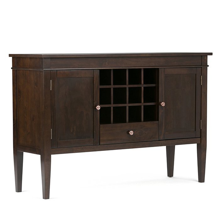 Simpli Home Carlton Medium Storage Cabinet, Dark Tobacco Brown N17