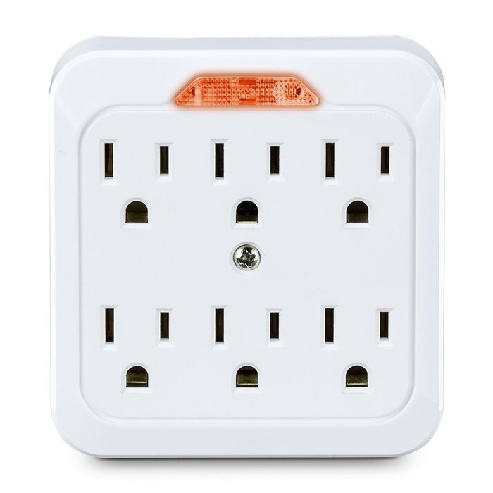 CyberPower GT600L 6 Outlet Grounded Wall Tap with LED Guide Light N3