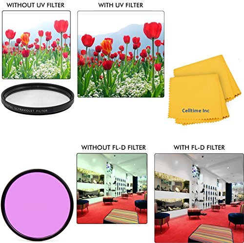 49mm All Purpose Fluorescent (FLD) Multi-Coated UV Filter and UV Protective All-Purpose Filter Combo for Panasonic...