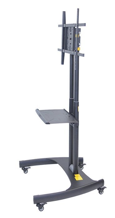 LUXOR FP3500 Flat Panel Cart Rotating and Adjustable Height LCD/LED Mount, 62.5" H x 32.75" W x 28.75" D, Black N2
