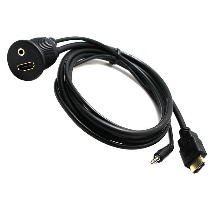 RAYSUN 1 Meter USB and 3.5mm AUX Extension Flush Mount - USB Dash Mount for Car Boat Motorcycle N11