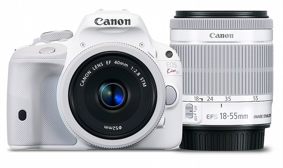 Canon DSLR Camera EOS Kiss X7 (White) with EF 40mm F2.8 STM + EF-S 18-55mm F3.5-5.6 IS STM - International Version... N5