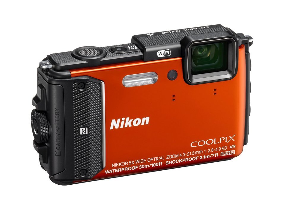 Nikon Coolpix AW130 Shock & Waterproof GPS Digital Camera (Orange) - International Version N7