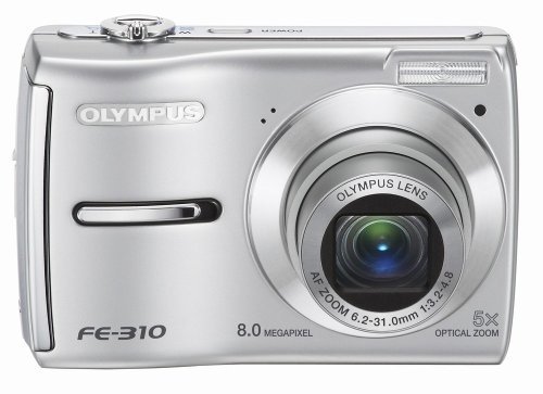 Olympus FE-310 8MP Digital Camera with 5x Optical Zoom (Silver) N5