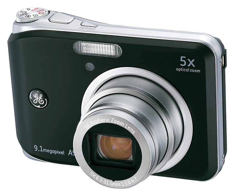 GE A950-BK 9MP Digital Camera with 5X Optical Zoom and 2.5 Inch LCD with Auto Brightness - Black N5