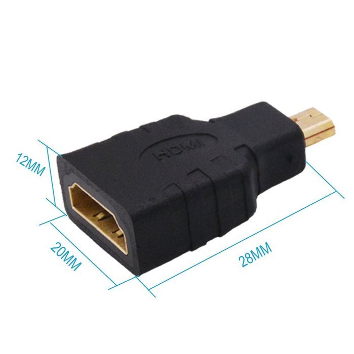 MILAPEAK (2 in 1) Mini-HDMI + Micro-HDMI Male to HDMI Female Adapter with Gold Plated, Black N28