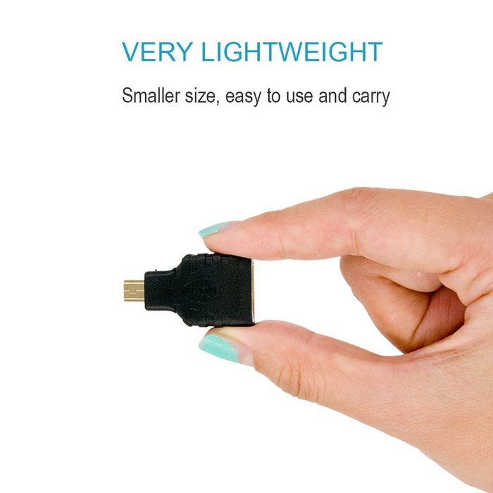 MILAPEAK (2 in 1) Mini-HDMI + Micro-HDMI Male to HDMI Female Adapter with Gold Plated, Black N30