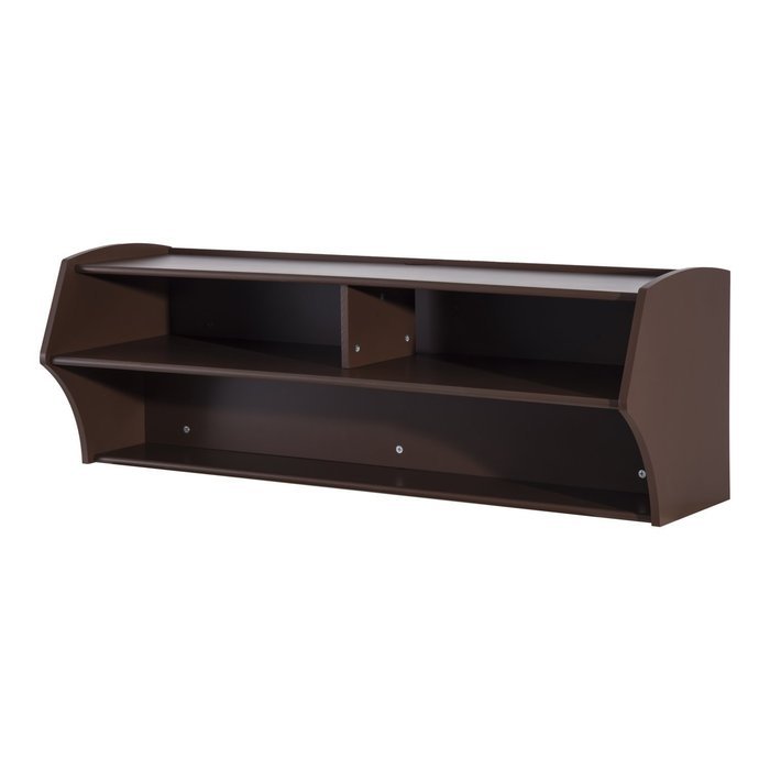 HomCom 49&rdquo; Wall Mounted Floating Media Console - Black N4