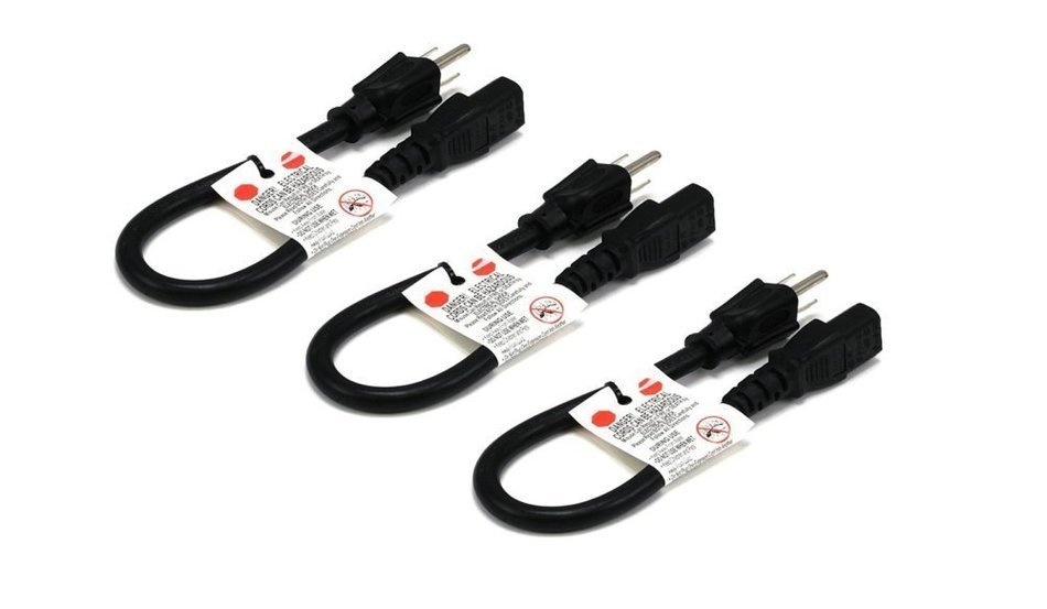 C&E 3 PCS, Power Cord Cable w/ 3 Conductor 14AWG PC Power Connector Socket (C13/5-15P) Black 1 Feet, CNE591452 N21