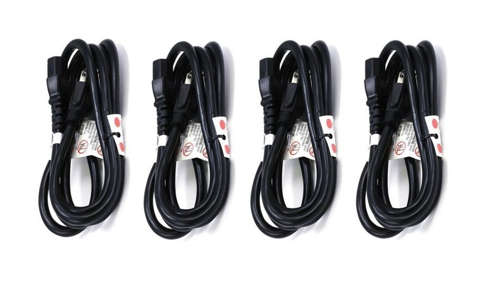 C&E 3 PCS, Power Cord Cable w/ 3 Conductor 14AWG PC Power Connector Socket (C13/5-15P) Black 1 Feet, CNE591452 N23