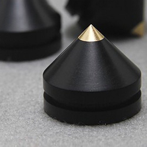 LuguLake Ultra Premium Ebony Wood Speaker Spike Set for Amplifier/Studio Monitor/CD Player/TV Speaker, 4 Packs N6