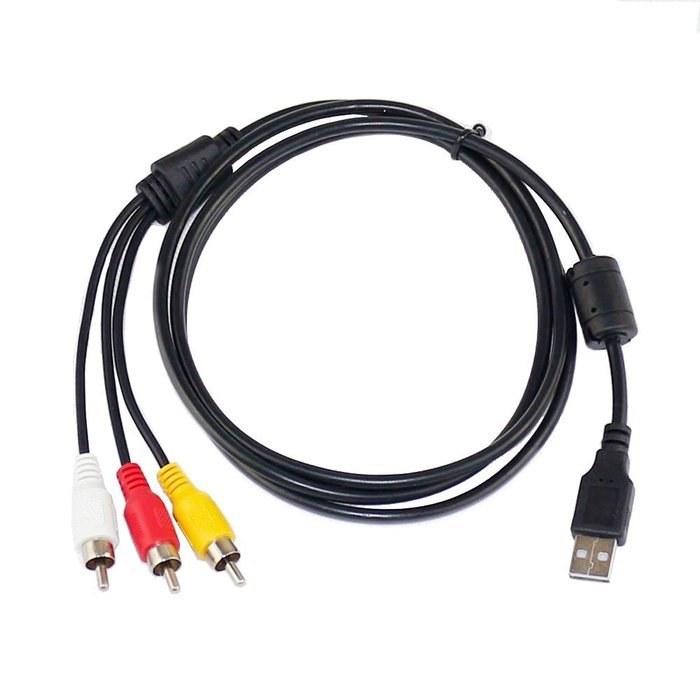 USB Male A to 3 RCA AV A/V TV adapter Cord Cable for Vizio tv & video N2