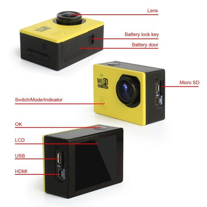 Conbrov&reg; DV100 HD Mini Sport Action Video Camcorder wifi Camera DV with Waterproof Case for Underwater Outdoor... N4