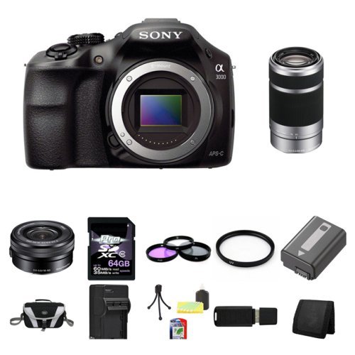 Sony A3000, ILCE-3000, ILCE-3000LB, 20. 1MP Interchangeable Lens Camera Black (Body) with Sony 16-50mm f/3.5-5.6... N9