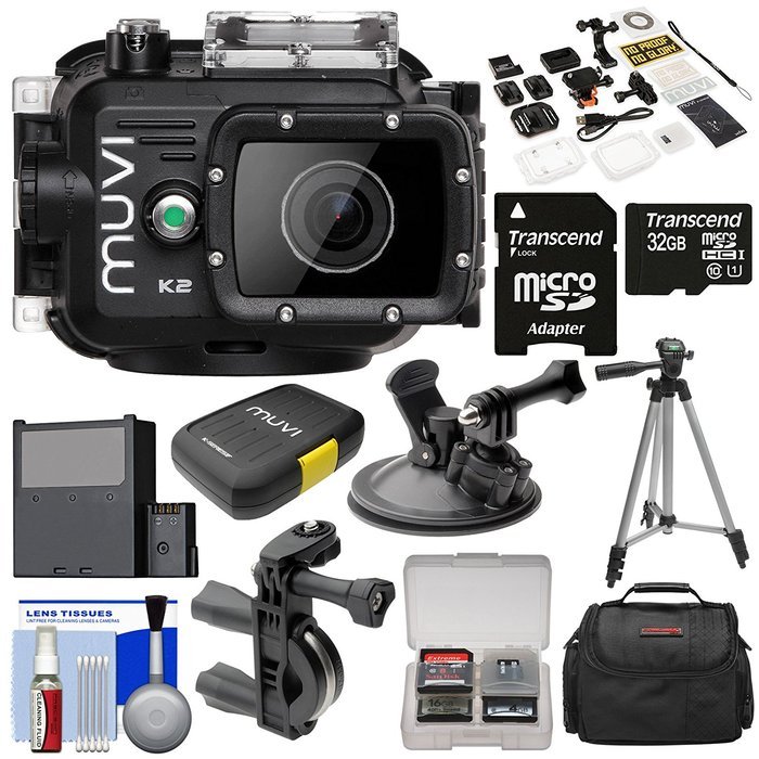 Veho Muvi K2 Wi-Fi HD Video Action Camera Camcorder & 100m Underwater Housing + 32GB Card + Car Suction Cup &... N2