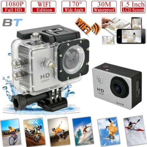 Digi4U Wifi 12Mp 1080P Waterproof HD Helmet Sport Action Video Camera Cam Dv Dvr Silver N2