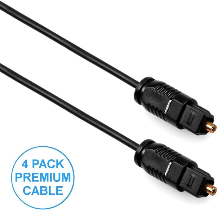 4 Pack - 3ft Male to Male Digital Audio Cable Toslink Fiber Optic Delivers Crystal Clear Sound Quality - Supports... N3
