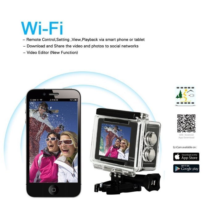 Ultra HD 4K Sports DV H9 2.0 Inch Lcd 170 Degree Wide Lens Waterproof Action Camera Camcorder with Wi-Fi Remote... N3