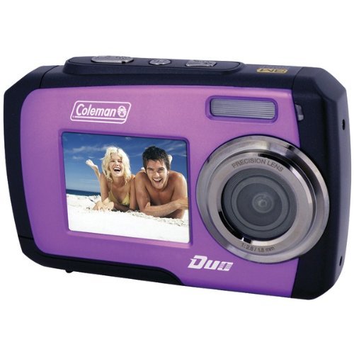 COLEMAN 2V7WP-P 14.0-Megapixel Duo Waterproof Dual Screen Digital Camera (Purple)