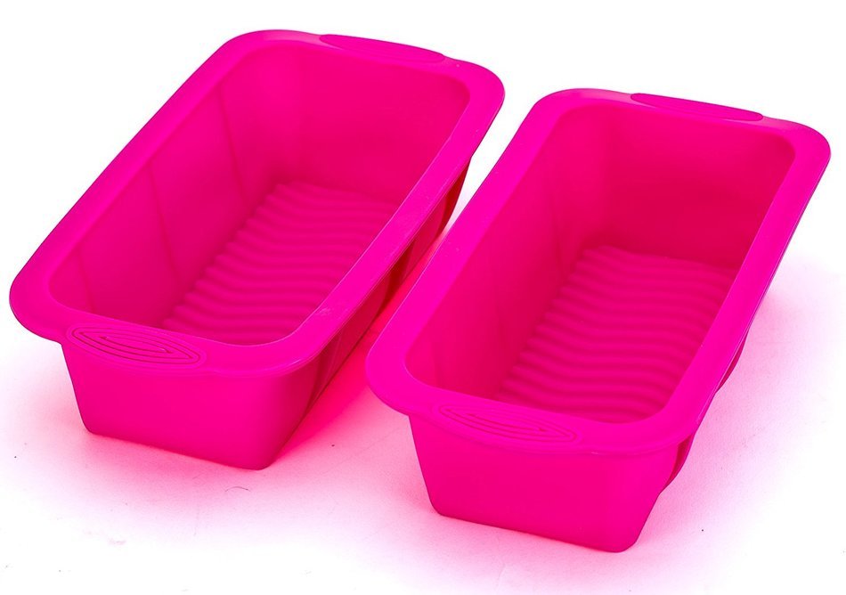 Tosnail Eco-friendly 10 X 5 X 3 Inch Silicone Bread Mold and Loaf Pan, Set of 2 N2