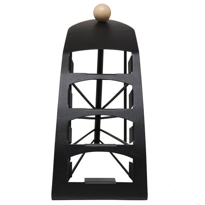 Modern Chic Space Saving Black Metal Fan Design 4 Slot TV Remote Control Storage Organizer Caddy - MyGift N4