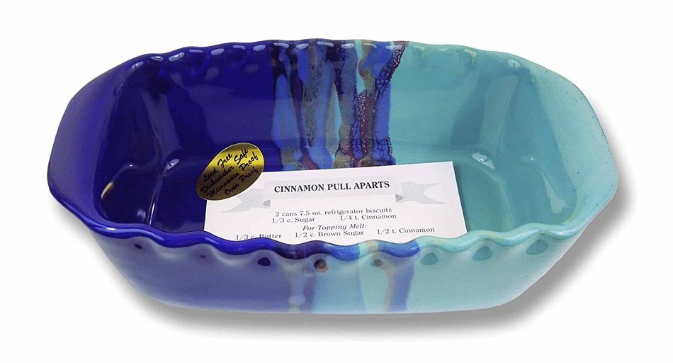 Clay In Motion Handmade Ceramic 1.25 Quart Loaf Pan - Mystic Waters