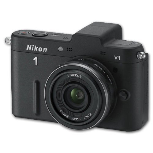 Nikon 1 V1 Mirrorless 10.1MP Digital Camera with 1 Nikkor 10mm f/2.8 Lens (Black)
