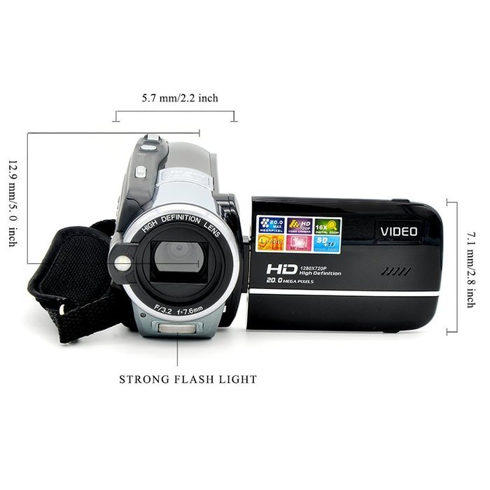 MARVUE Camcorder HD 720p 3 Inch Touch Screen Recorder Portable Digital Video Camera 16MP (HDVM32) N4