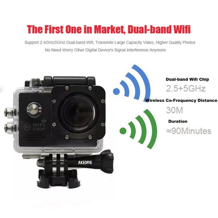 Action Camera , AKEDRE&reg; SJ7000 Action Dv Waterproof Wifi Sports Camera 1080p , Car Recorder Action Camera 2.0... N19