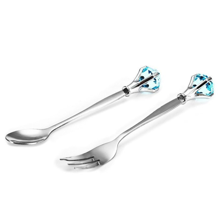 Stainless Steel Diamond Shaped Fork Spoon Tableware and Smooth Surface N3